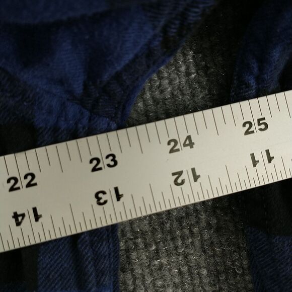 Field & Stream Mens Button Front Shirt Blue Black Large Check Flannel - Picture 12 of 12